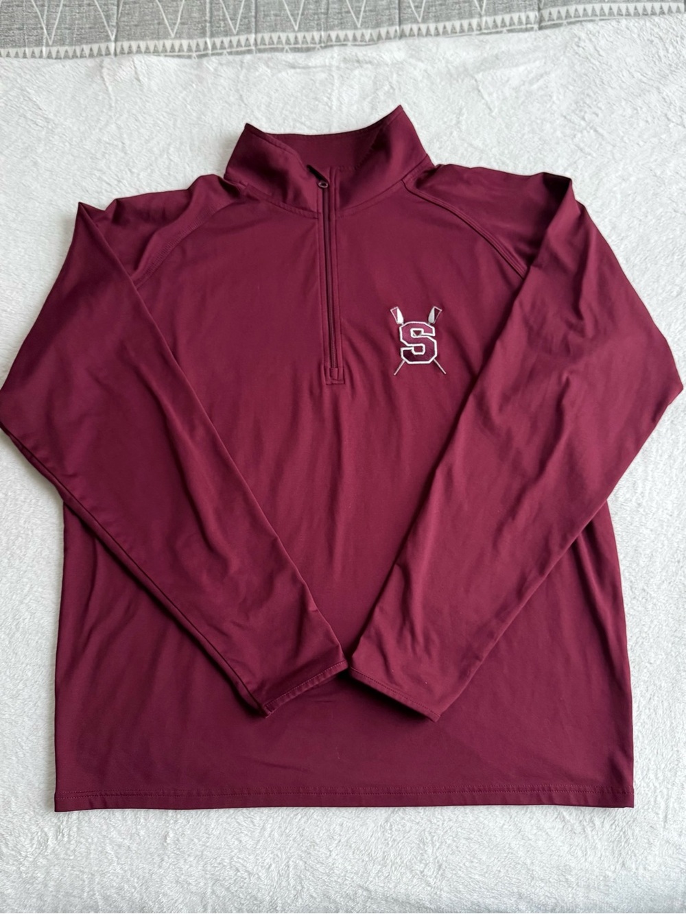 Sport-Tek Men's Maroon Half-Zip Pullover with Embroidered 'S'